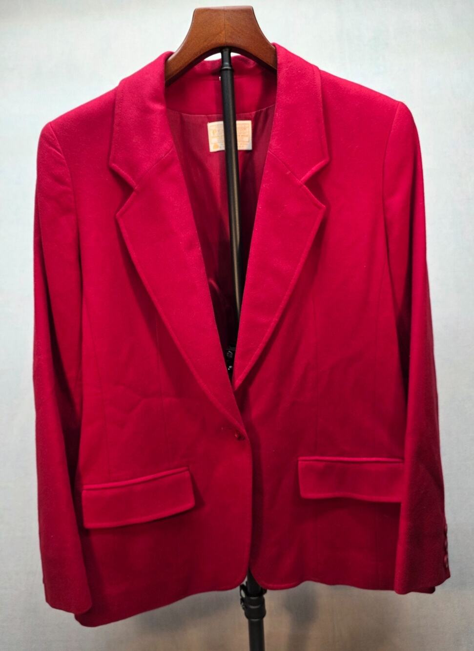 VTG 70s 80s Pendleton Red Virgin 100% Wool‎ Blazer Jacket USA Made. Sz 10